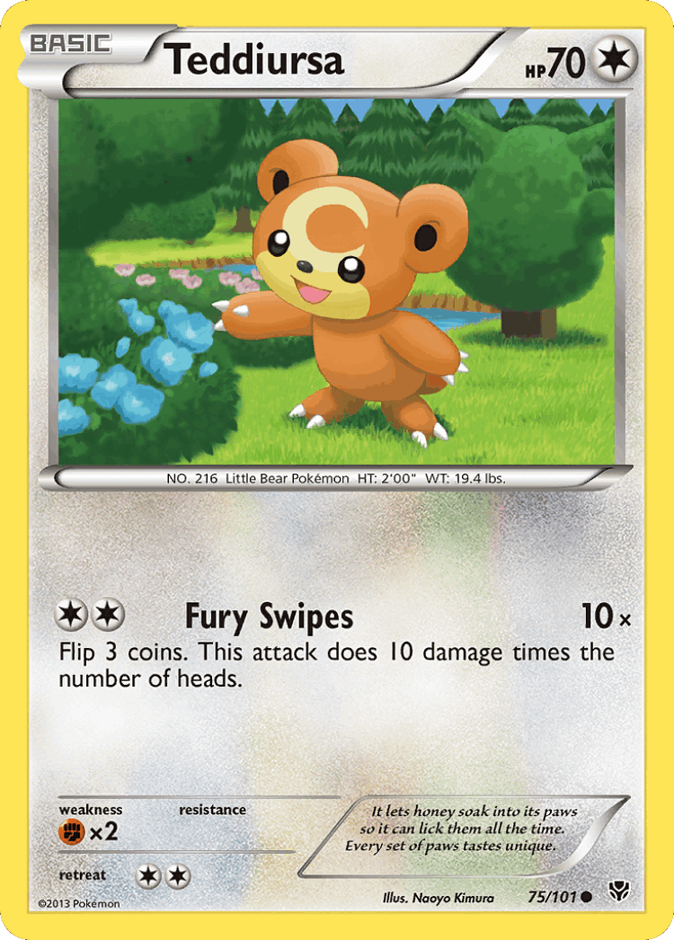 Teddiursa #75 from Plasma Blast - Common - Illustrated by Naoyo Kimura