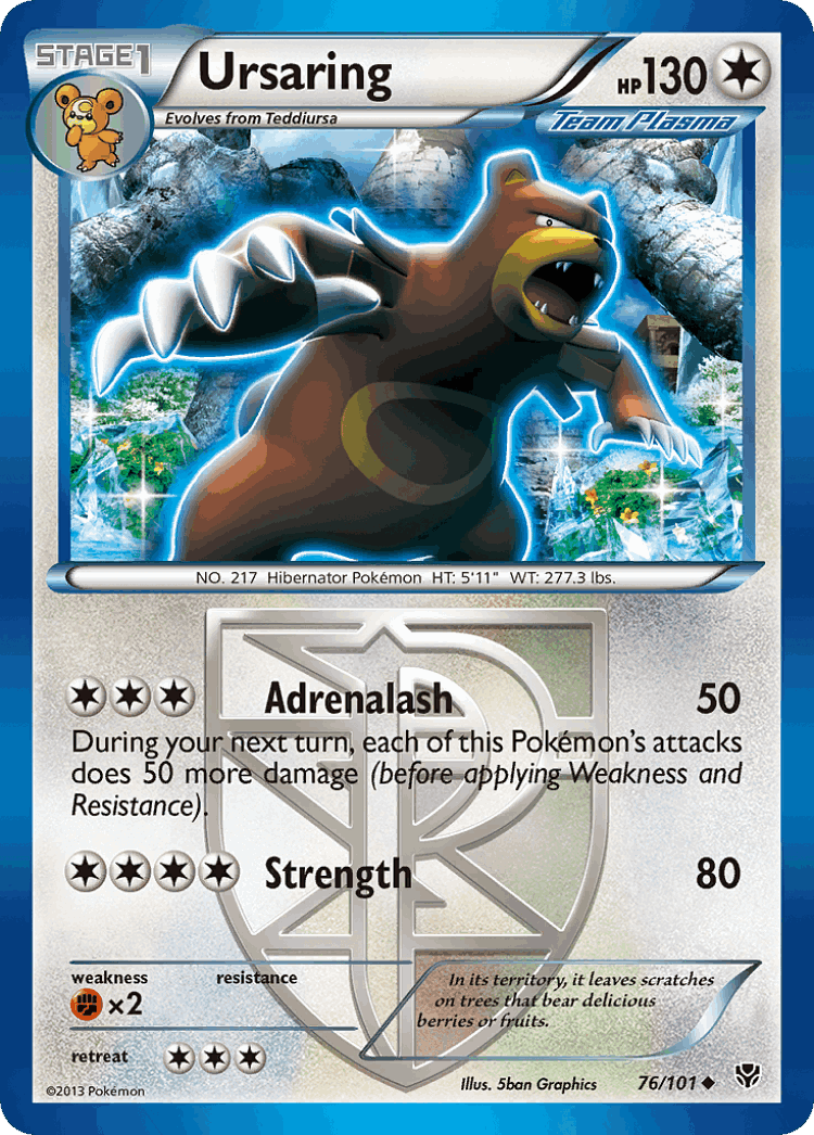 Ursaring #76 from Plasma Blast - Uncommon - Illustrated by 5ban Graphics