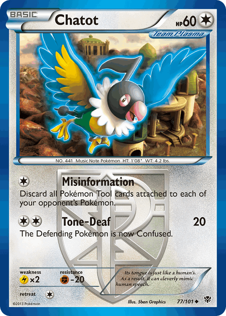 Chatot #77 from Plasma Blast - Uncommon - Illustrated by 5ban Graphics