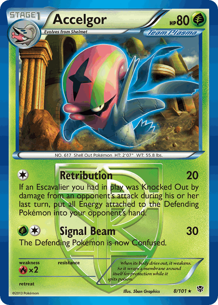 Accelgor #8 from Plasma Blast - Rare - Illustrated by 5ban Graphics