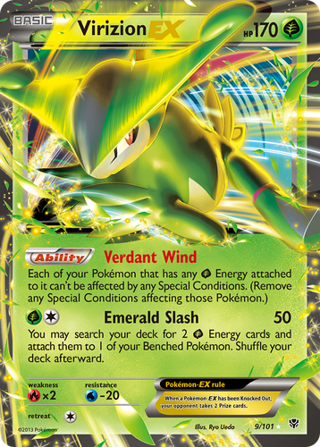 Virizion-EX #9 from Plasma Blast - Rare Holo EX - Illustrated by Ryo Ueda