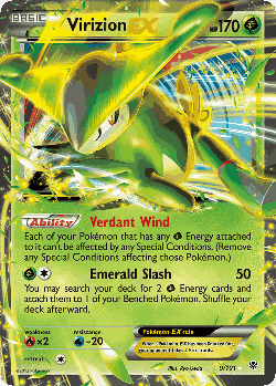 Virizion-EX Pokémon TCG card art