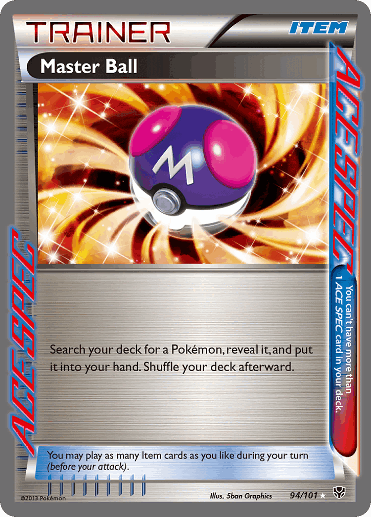 Master Ball #94 from Plasma Blast - Rare ACE - Illustrated by 5ban Graphics