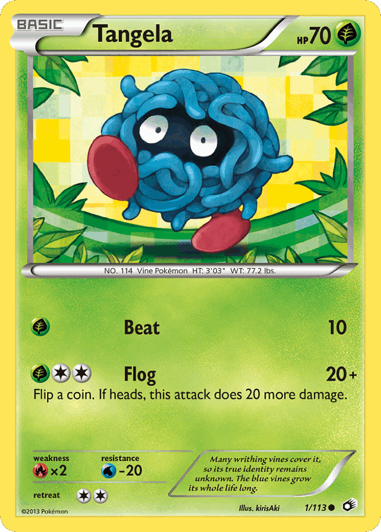Tangela #1 from Legendary Treasures - Common - Illustrated by kirisAki
