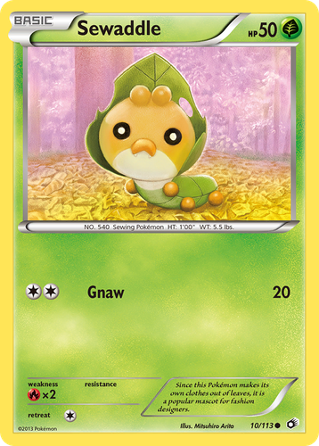 Sewaddle #10 from Legendary Treasures - Common - Illustrated by Mitsuhiro Arita