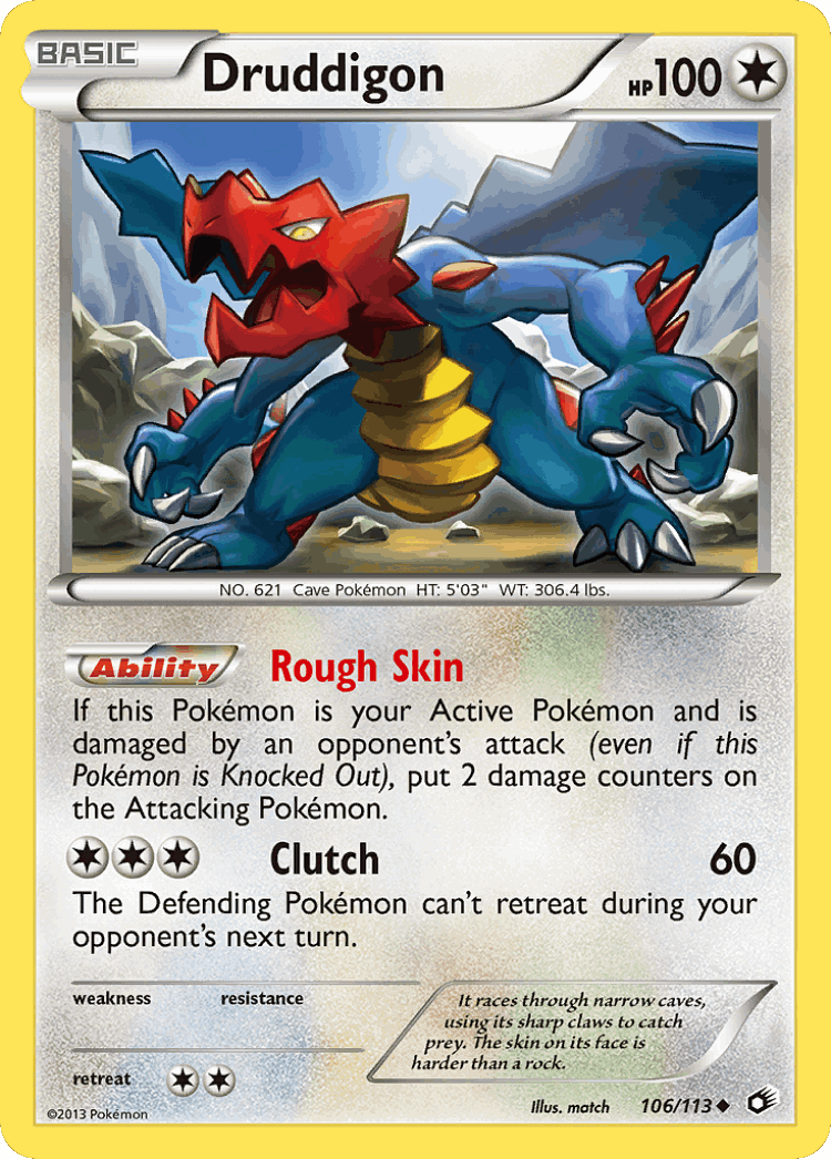 Druddigon #106 from Legendary Treasures - Uncommon - Illustrated by match