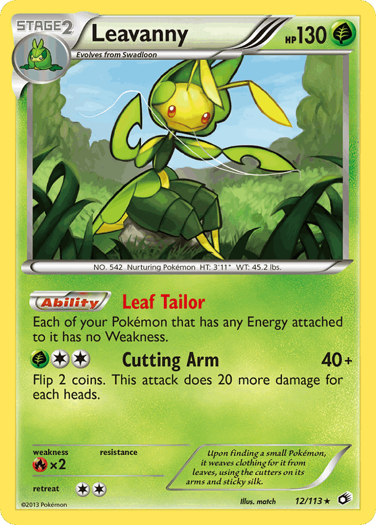 Leavanny #12 from Legendary Treasures - Rare Holo - Illustrated by match