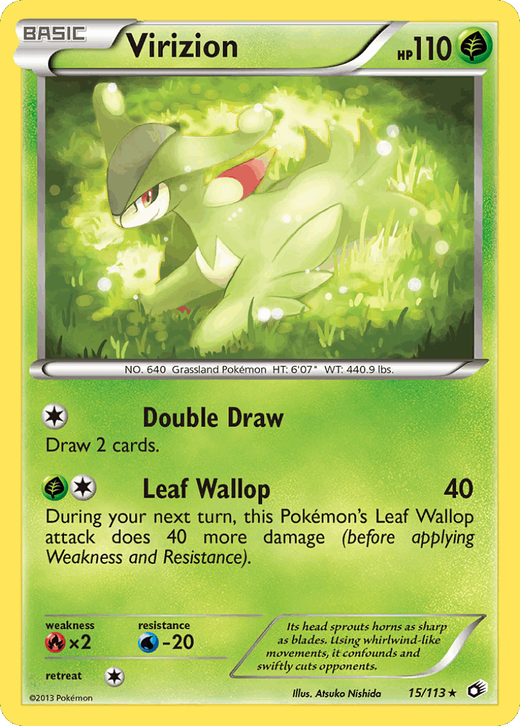 Virizion #15 from Legendary Treasures - Rare Holo - Illustrated by Atsuko Nishida