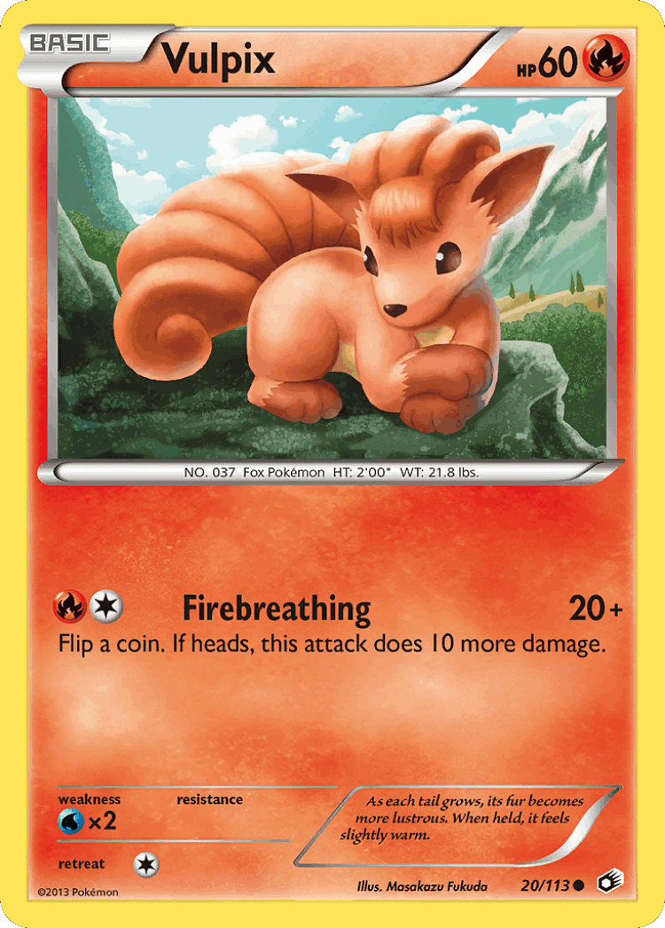 Vulpix #20 from Legendary Treasures - Common - Illustrated by Masakazu Fukuda