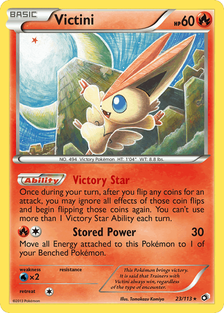 Victini #23 from Legendary Treasures - Rare Holo - Illustrated by Tomokazu Komiya