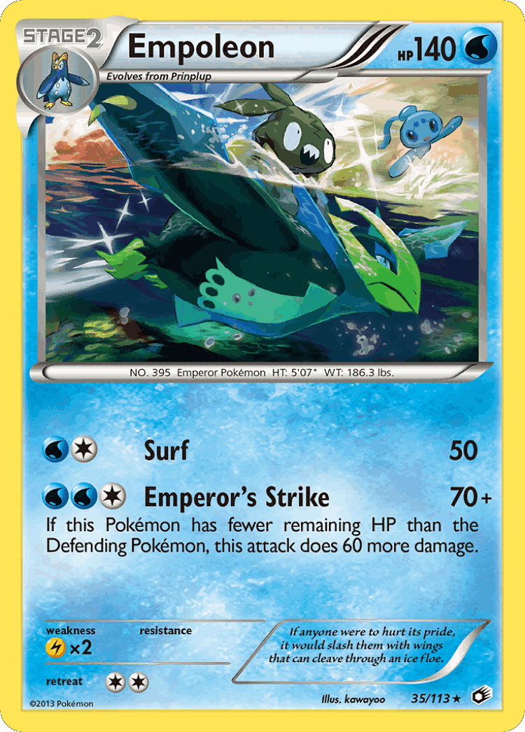 Empoleon #35 from Legendary Treasures - Rare - Illustrated by kawayoo