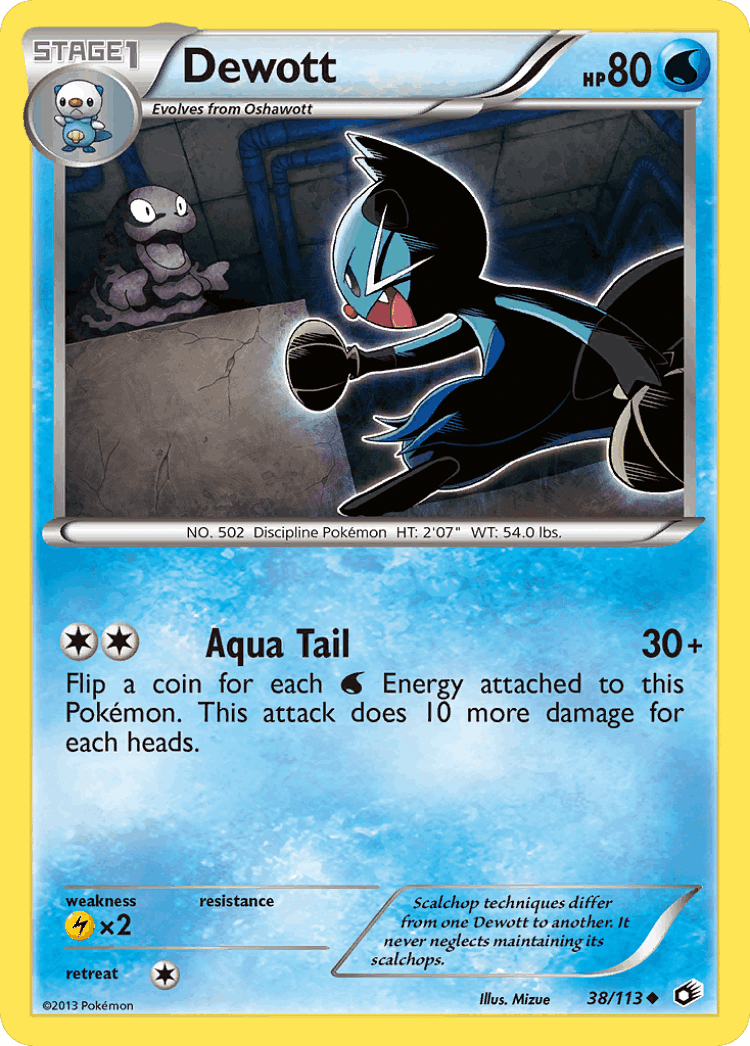 Dewott #38 from Legendary Treasures - Uncommon - Illustrated by Mizue