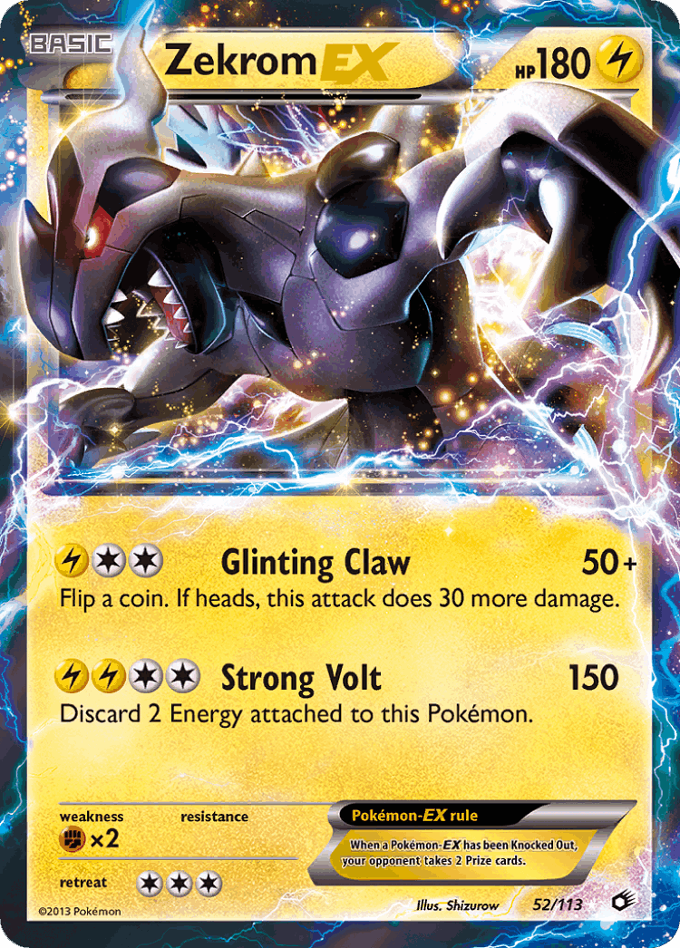 Zekrom-EX #52 from Legendary Treasures - Rare Holo EX - Illustrated by Shizurow