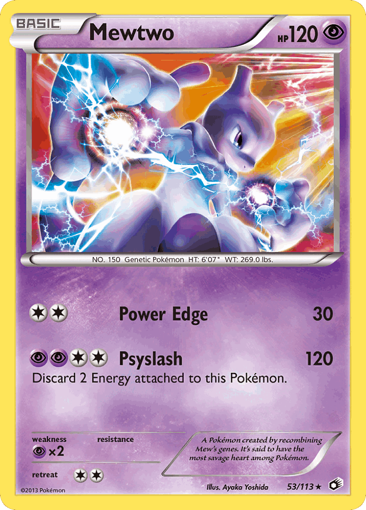Mewtwo #53 from Legendary Treasures - Rare Holo - Illustrated by Ayaka Yoshida