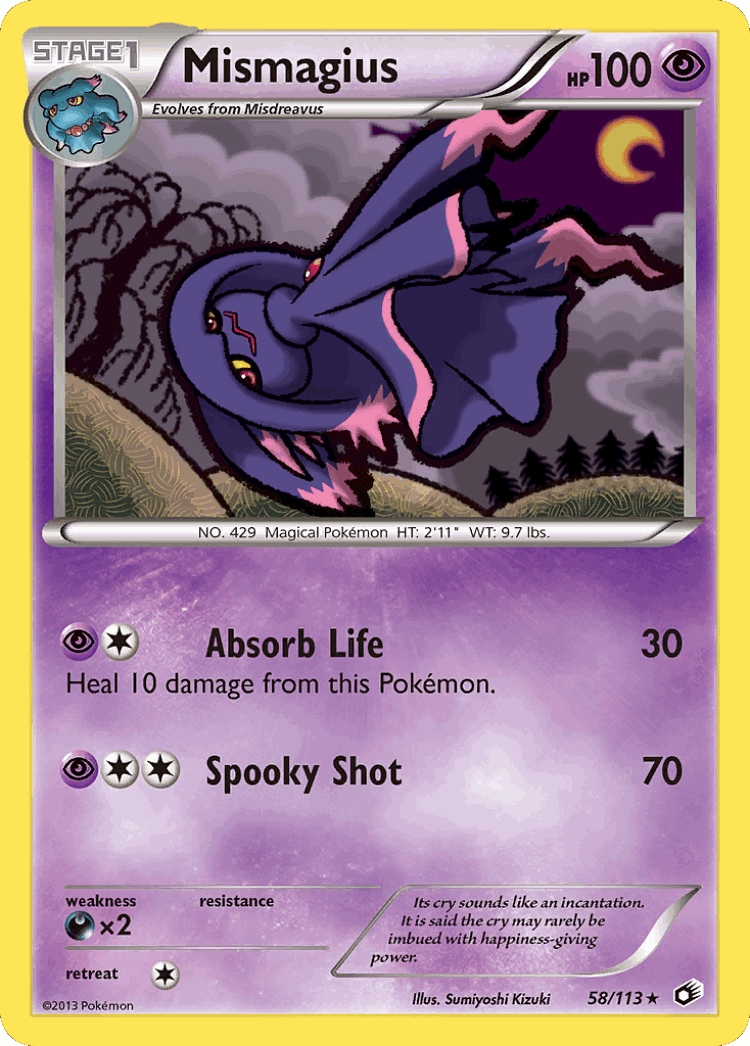 Mismagius #58 from Legendary Treasures - Rare - Illustrated by Sumiyoshi Kizuki