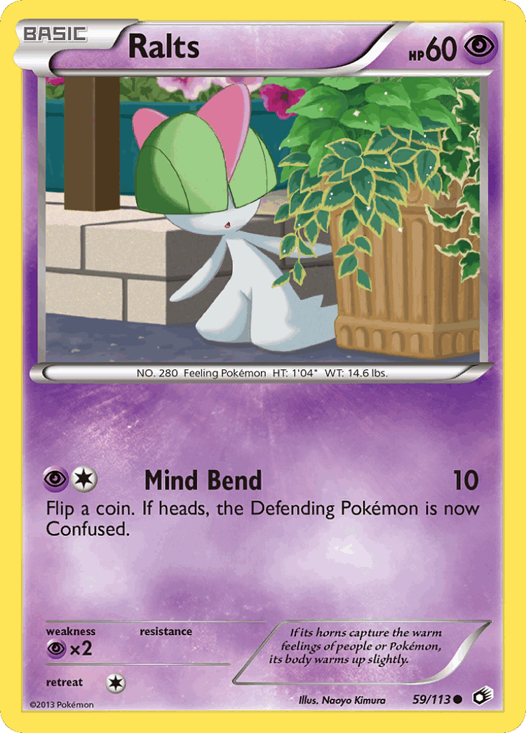 Ralts #59 from Legendary Treasures - Common - Illustrated by Naoyo Kimura