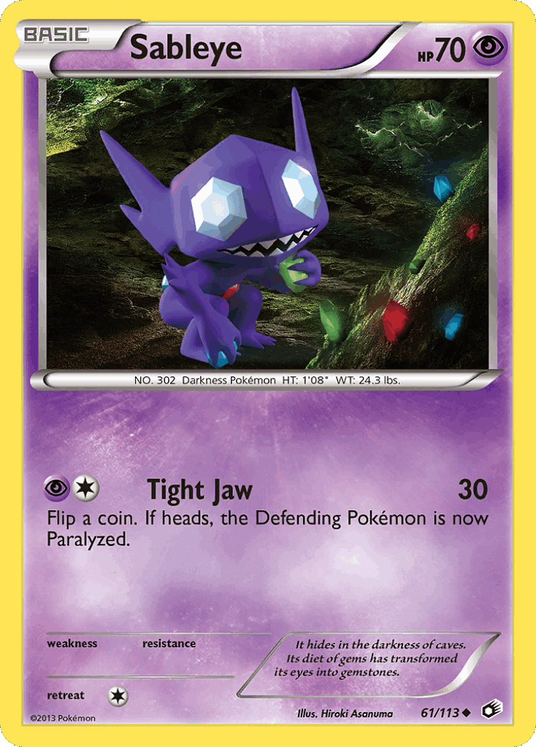 Sableye #61 from Legendary Treasures - Uncommon - Illustrated by Hiroki Asanuma
