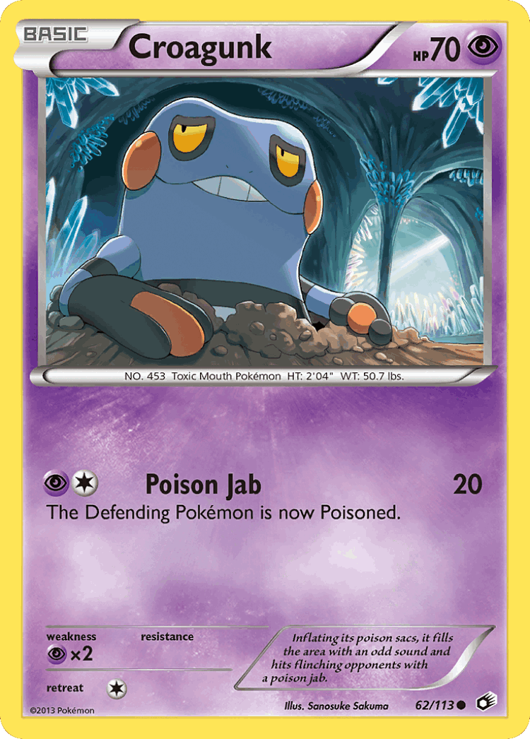 Croagunk #62 from Legendary Treasures - Common - Illustrated by Sanosuke Sakuma