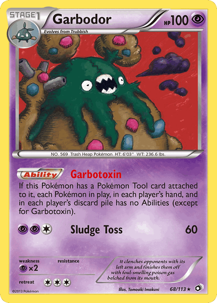 Garbodor #68 from Legendary Treasures - Rare Holo - Illustrated by Tomoaki Imakuni