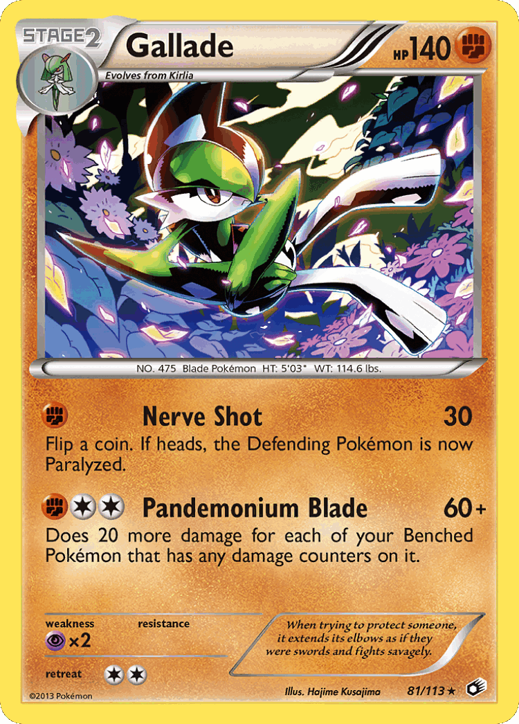 Gallade #81 from Legendary Treasures - Rare - Illustrated by Hajime Kusajima