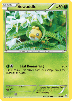 Sewaddle Pokémon TCG card art