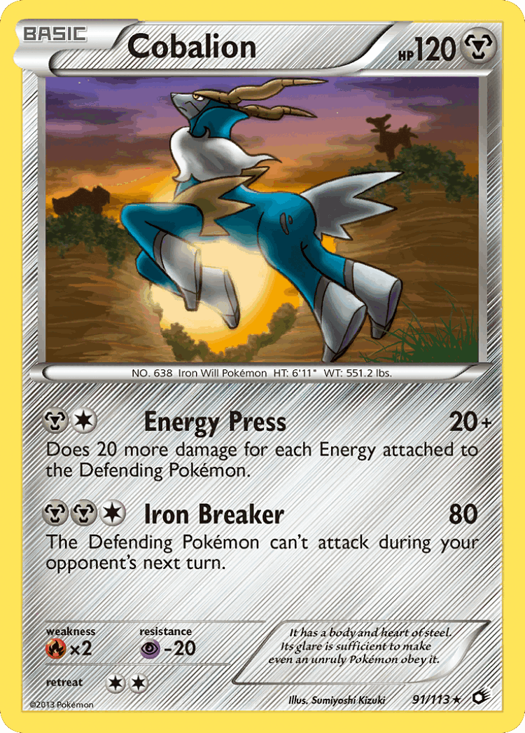 Cobalion #91 from Legendary Treasures - Rare Holo - Illustrated by Sumiyoshi Kizuki