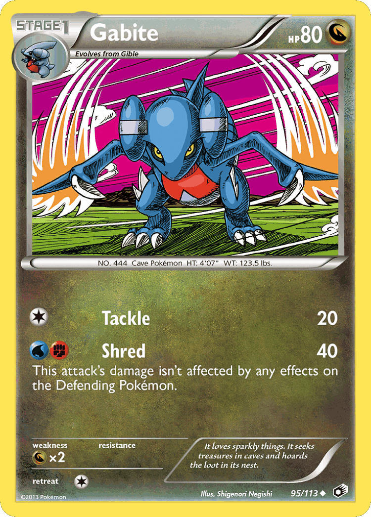 Gabite #95 from Legendary Treasures - Uncommon - Illustrated by Shigenori Negishi