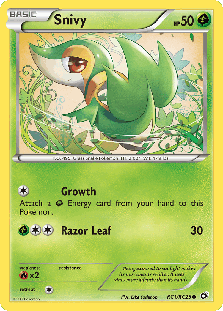 Snivy #1 from Legendary Treasures - Common - Illustrated by Eske Yoshinob