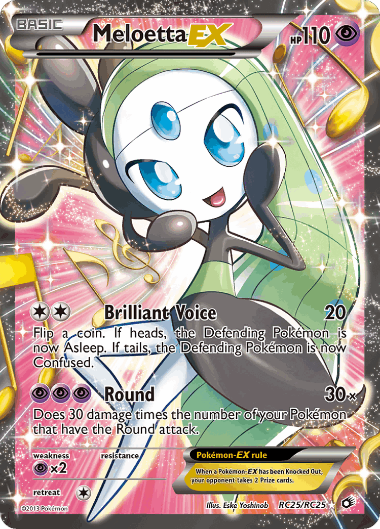 Meloetta-EX #25 from Legendary Treasures - Rare Ultra - Illustrated by Eske Yoshinob