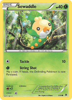 Sewaddle Pokémon TCG card art