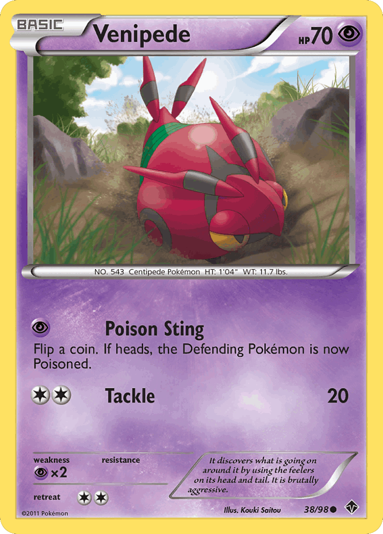 Venipede #38 from Emerging Powers - Common - Illustrated by Kouki Saitou