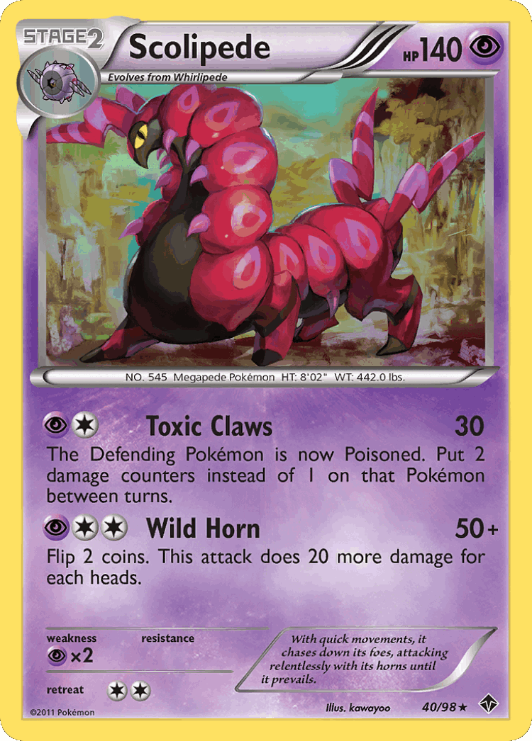 Scolipede #40 from Emerging Powers - Rare - Illustrated by kawayoo