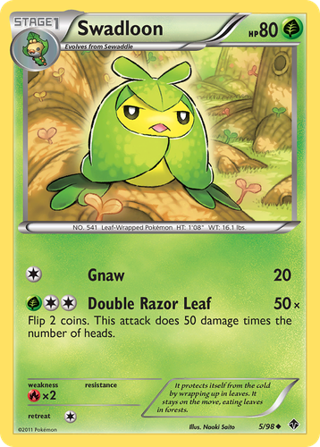 Swadloon Pokémon TCG card art