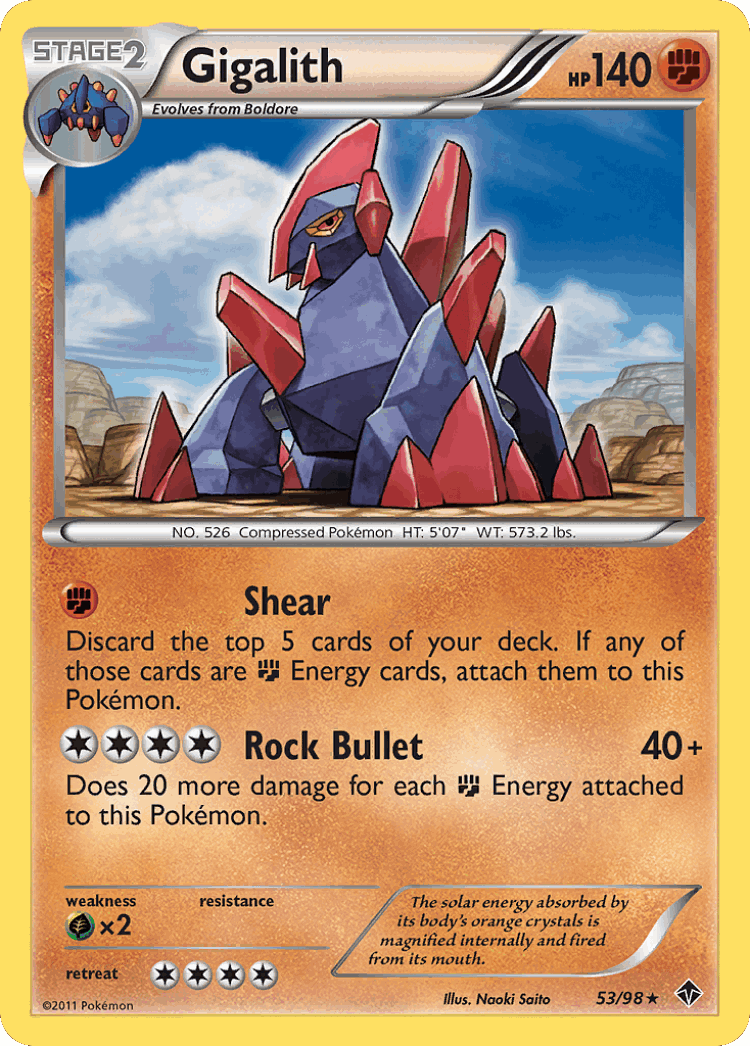 Gigalith #53 from Emerging Powers - Rare - Illustrated by Naoki Saito