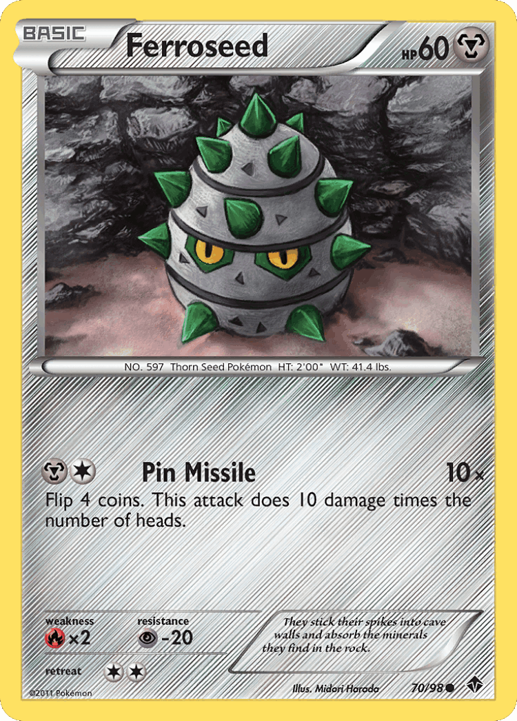 Ferroseed #70 from Emerging Powers - Common - Illustrated by Midori Harada
