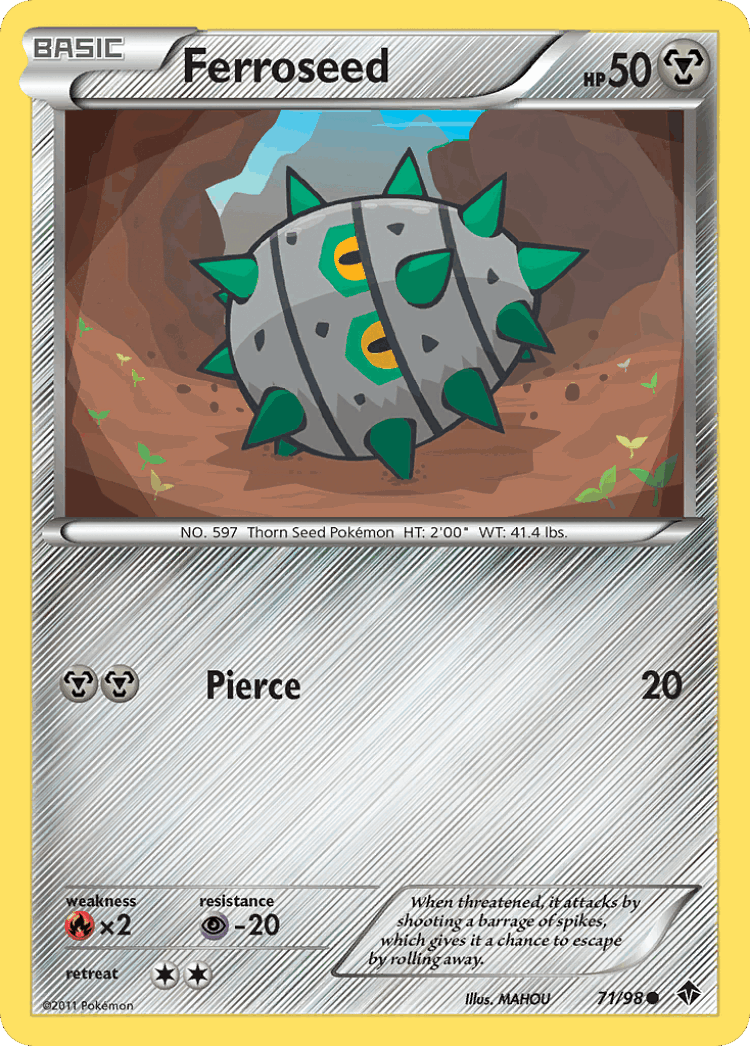 Ferroseed #71 from Emerging Powers - Common - Illustrated by MAHOU