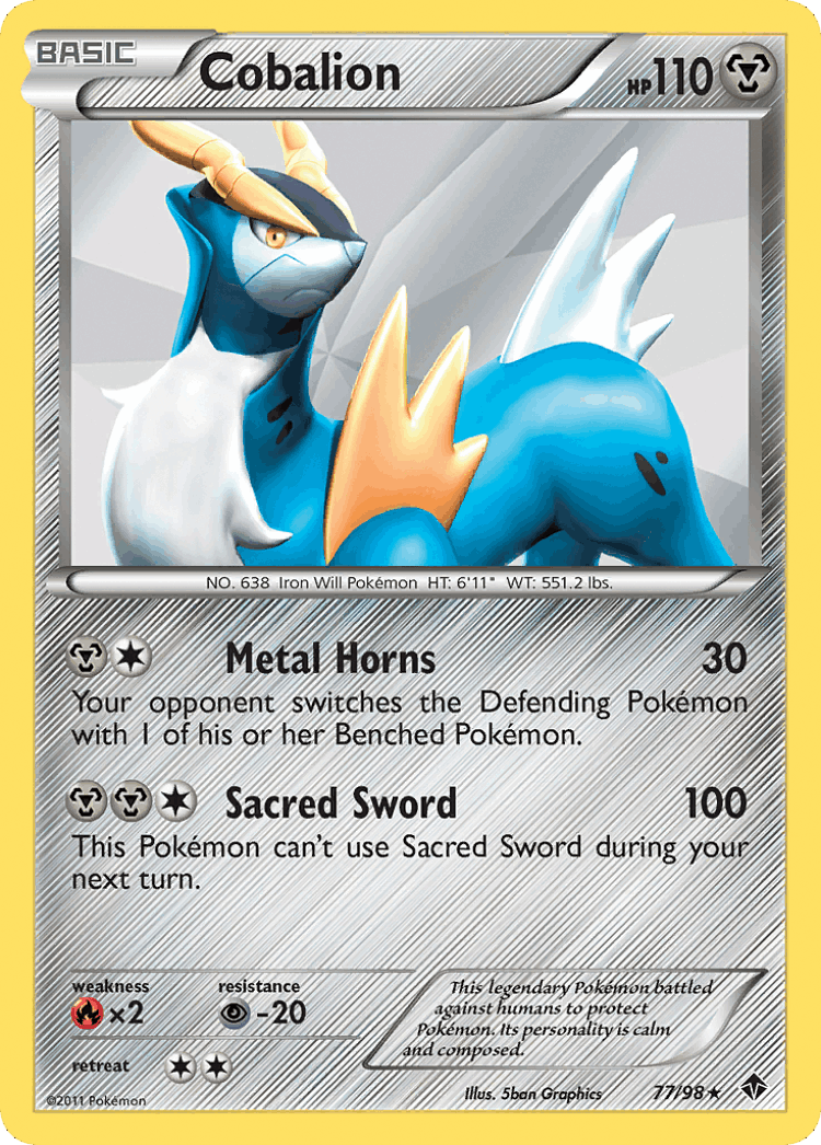 Cobalion #77 from Emerging Powers - Rare Holo - Illustrated by 5ban Graphics