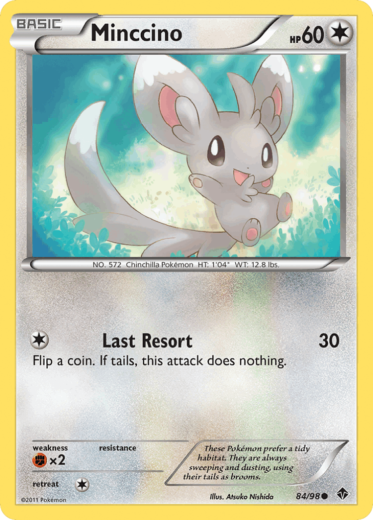 Minccino #84 from Emerging Powers - Common - Illustrated by Atsuko Nishida
