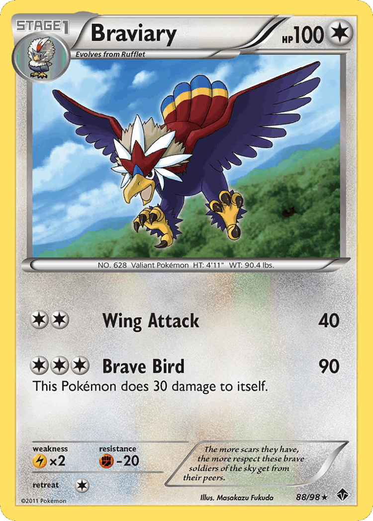 Braviary #88 from Emerging Powers - Rare Holo - Illustrated by Masakazu Fukuda