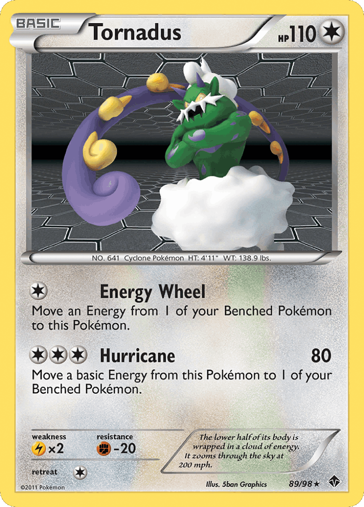 Tornadus #89 from Emerging Powers - Rare Holo - Illustrated by 5ban Graphics