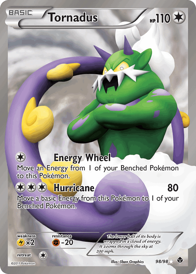 Tornadus #98 from Emerging Powers - Rare Ultra - Illustrated by 5ban Graphics