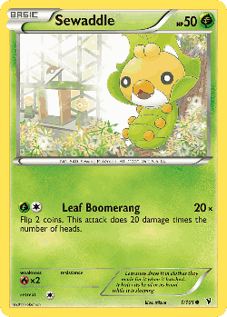 Sewaddle Pokémon TCG card art