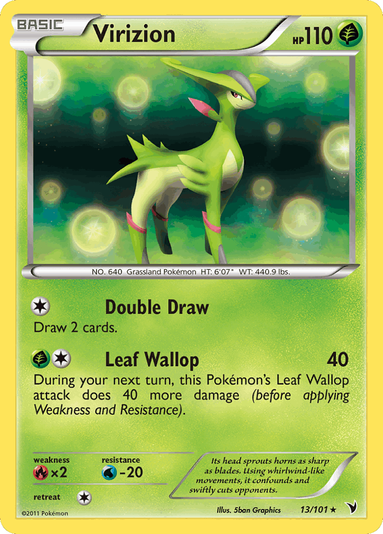 Virizion #13 from Noble Victories - Rare Holo - Illustrated by 5ban Graphics
