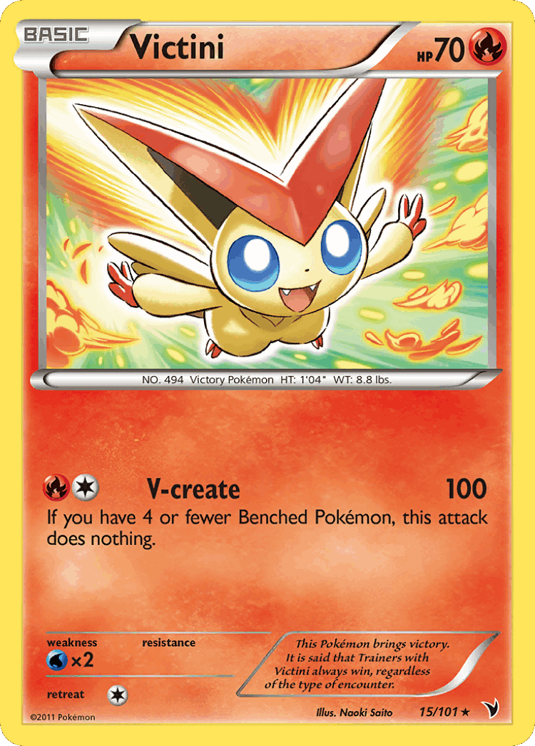 Victini #15 from Noble Victories - Rare Holo - Illustrated by Naoki Saito