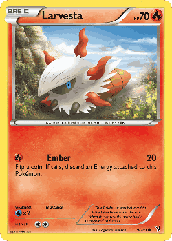 Larvesta Pokémon TCG card art