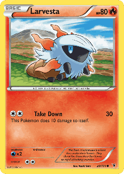 Larvesta Pokémon TCG card art