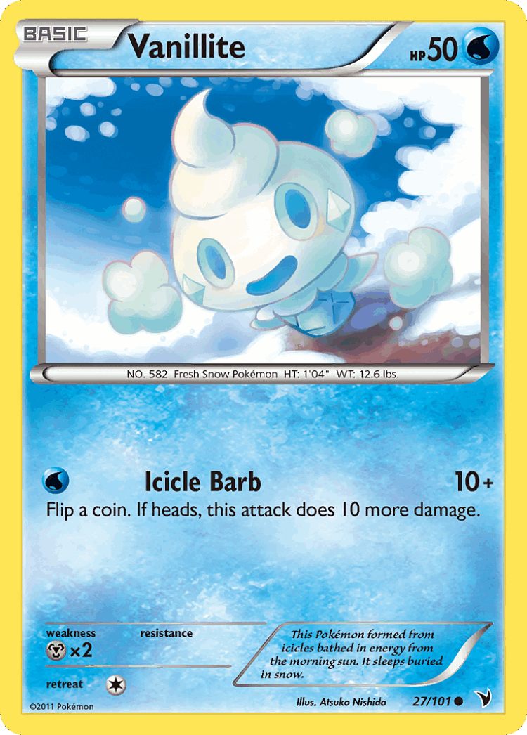Vanillite #27 from Noble Victories - Common - Illustrated by Atsuko Nishida