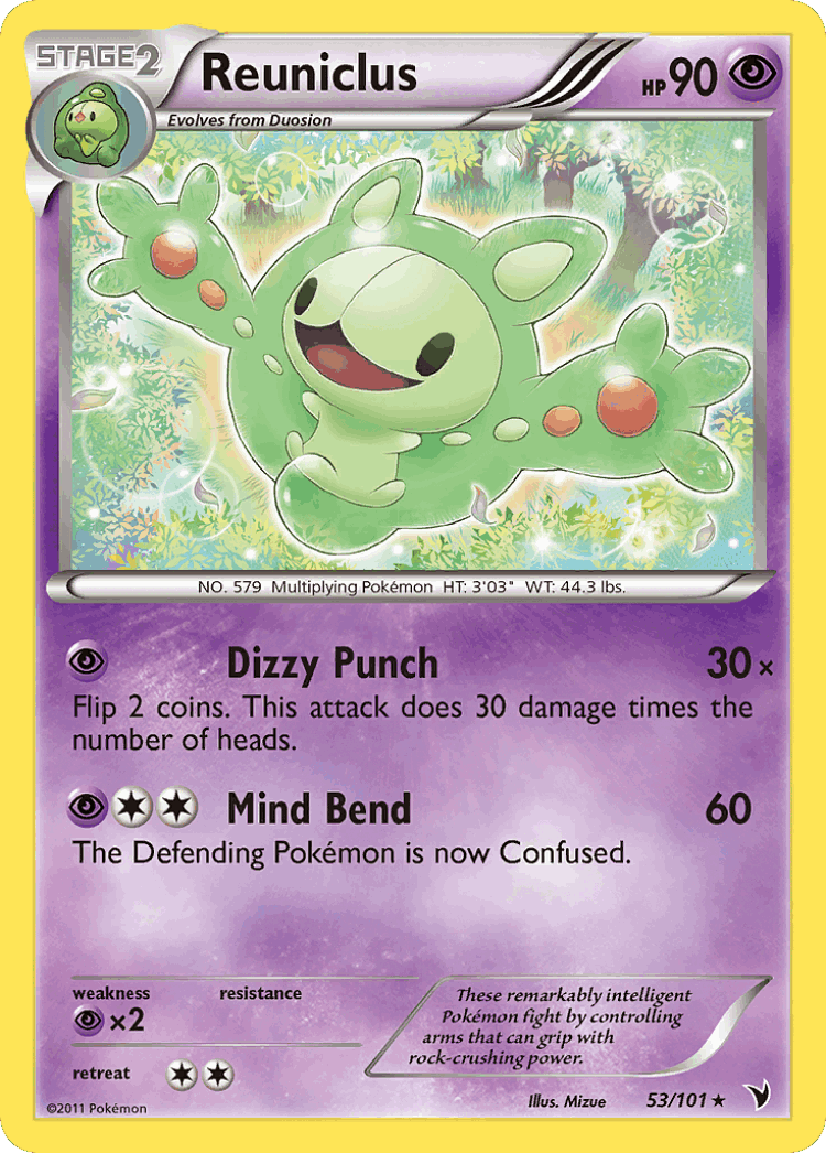 Reuniclus #53 from Noble Victories - Rare - Illustrated by Mizue