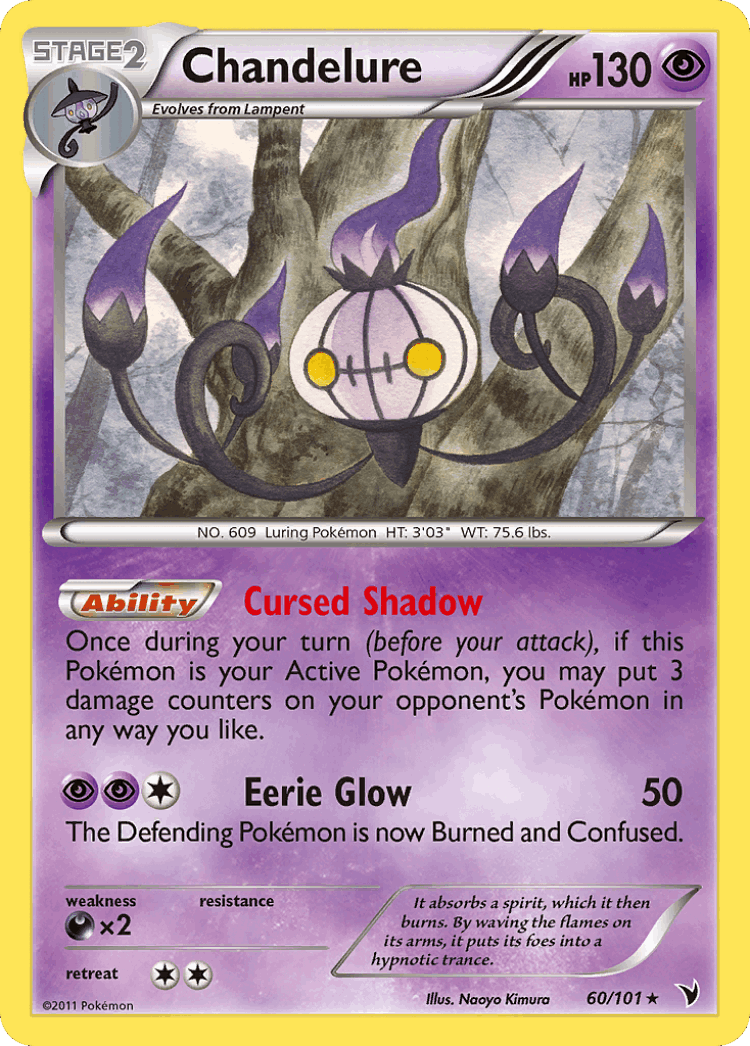 Chandelure #60 from Noble Victories - Rare - Illustrated by Naoyo Kimura
