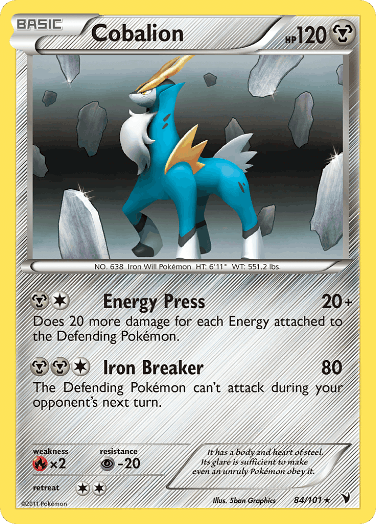 Cobalion #84 from Noble Victories - Rare Holo - Illustrated by 5ban Graphics